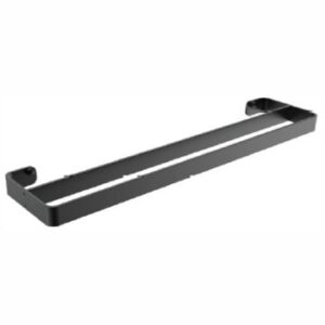 Modern black towel rail suitable for contemporary bathrooms, providing stylish and functional towel storage. Perfect for enhancing bathroom aesthetics and organization.