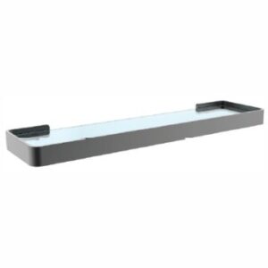 High-quality bathroom shelf with sleek silver finish, ideal for bathroom organisation and storage solutions to optimise space.