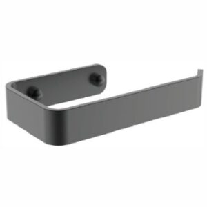 Minimalist black bathroom towel holder mounted on the wall, ideal for modern bathroom decor. Durable, sleek design perfect for organizing towels efficiently.