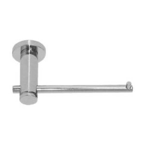 Brass toilet paper holder in modern bathroom setting, sleek and durable stainless steel design.