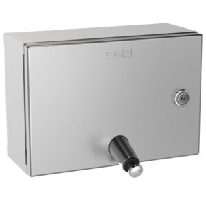 2. Durable stainless steel bathroom electrical switch box with lockable cover and secure lock mechanism for safe bathroom installations.