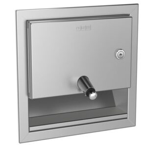Stainless steel dog or pet door for secure indoor or outdoor use, perfect for bathrooms and pet-friendly spaces.
