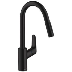 Sleek black kitchen tap with modern design, ideal for contemporary kitchens in South Africa.