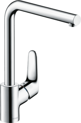 Chrome kitchen tap, modern stainless steel mixer for sink, sleek design for bathroom or kitchen renovation, high-quality fixtures, elegant and durable.