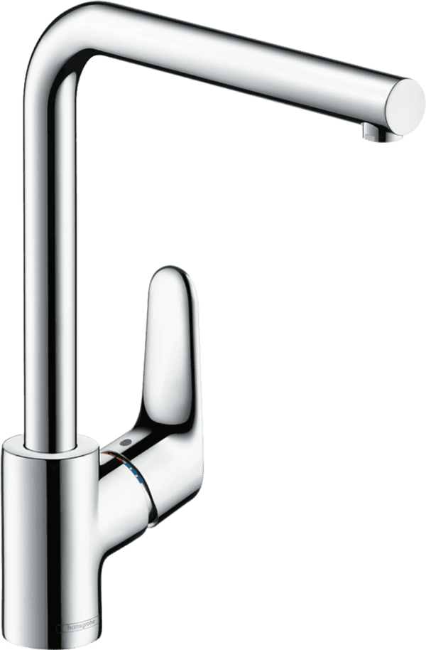 Chrome kitchen tap, modern stainless steel mixer for sink, sleek design for bathroom or kitchen renovation, high-quality fixtures, elegant and durable.