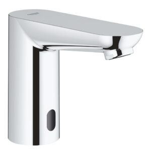 Sleek modern chrome bathroom basin mixer tap with minimalist design for luxury bathrooms.