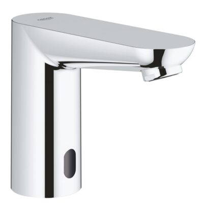 Sleek modern chrome bathroom basin mixer tap with minimalist design for luxury bathrooms.