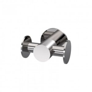Polished chrome wall hook for bathroom, modern and durable bathroom accessory.