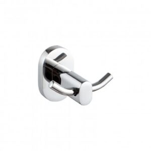 Elegant chrome bathroom towel hook for stylish towel hanging solutions.