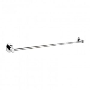 Polished chrome bathroom towel rail for modern and functional bathroom decor.