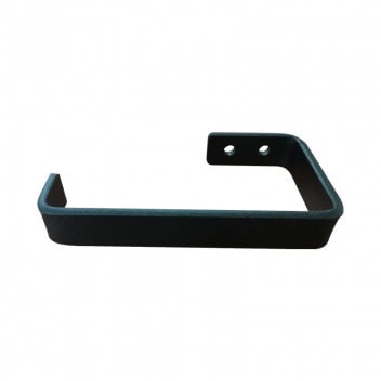 Black wall mounting bracket for bathroom fixtures, durable steel construction, easy installation, ideal for bathroom accessories and hardware, enhances bathroom functionality.