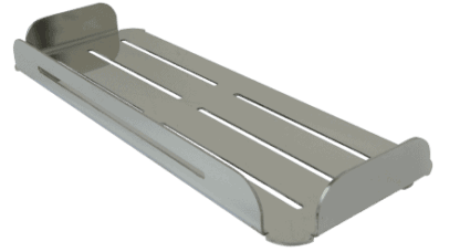 Stainless steel hospital bed overbed table for adjustable patient support and convenient meal or equipment placement in healthcare facilities.