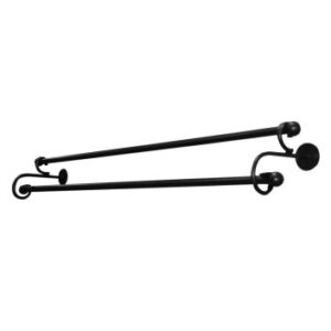 Black double towel rail for bathroom, stylish and durable towel holder, perfect for modern bathroom decor, delivers functionality and elegance.