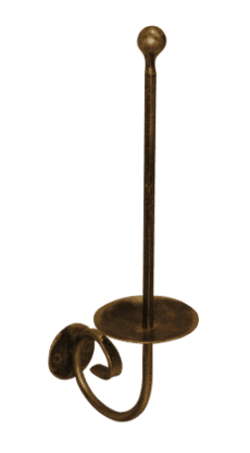 Antique brass toilet paper holder with ring and wall mount, elegant bathroom accessory for a classic or vintage bathroom decor.