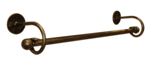 Bathroom towel rail in vintage bronze finish, perfect for luxury bathroom decor and functional towel storage.