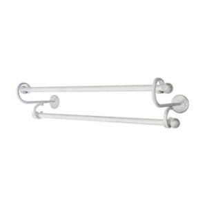 POS DBL TOWEL RAIL 600MM WHT/PEWTER