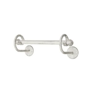 Polished stainless steel double toilet paper holder, modern bathroom accessories for convenient toilet paper storage.
