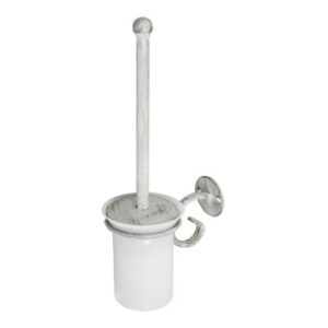 Toilet brush with holder, bathroom cleaning tool, durable bathroom accessory, modern bathroom cleaning set, essential bathroom sanitation product.
