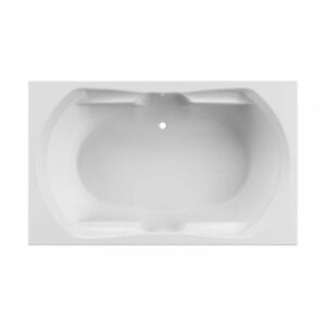 Elegant white bathtub with built-in overflow and modern design for stylish bathrooms.