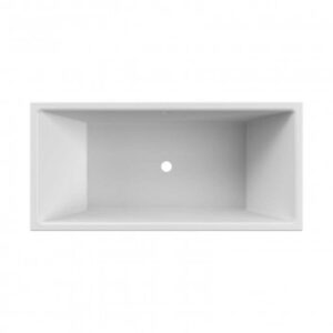 White rectangular bathroom sink, modern and sleek design, suitable for contemporary bathroom renovations in South Africa.