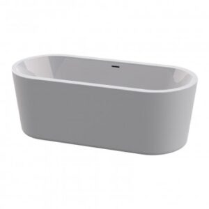 Freestanding modern bathtub white smooth oval design luxury bathroom fixture South Africa.