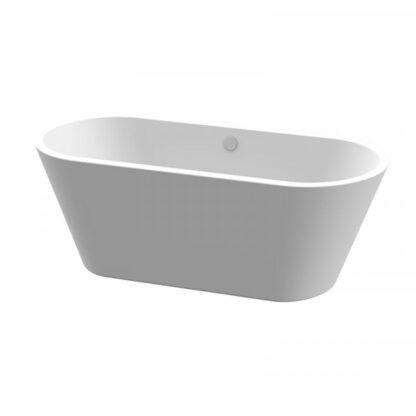 Sleek white freestanding bathtub perfect for modern bathrooms.
