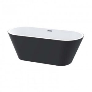 Bathtub with modern black exterior and white interior, ideal for luxurious bathroom renovations in South Africa.
