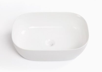 Ceramic bathroom sink bowl, modern white vanity basin for bathroom renovation or installation, stylish and durable sanitary ware option.