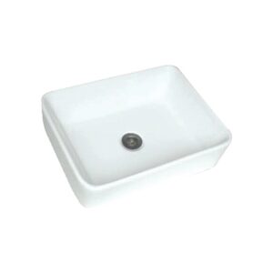 Rectangular white ceramic bathroom wash basin with modern design, ideal for contemporary bathrooms.