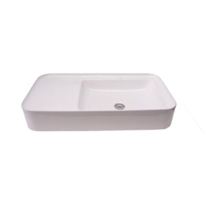 White rectangular bathroom sink with modern design, perfect for contemporary bathrooms in South Africa.