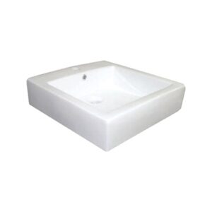 Square ceramic bathroom wash basin for modern, stylish bathroom decor—durable and easy to clean.