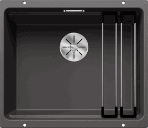 Sink with a stainless steel drain cover and built-in overflow, ideal for modern kitchen or bathroom renovation projects in South Africa.