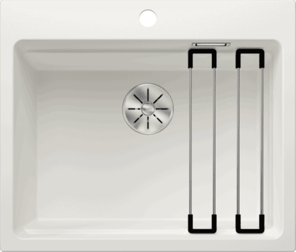 Sink with drain and two hand showers, modern stainless steel bathroom sink, durable ceramic washbasin with overflow, sleek design for bathroom renovation, Bathroom Store South Africa.