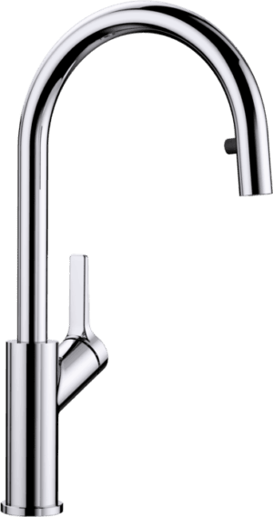 Polished chrome kitchen tap, modern design, stainless steel finish, suitable for contemporary bathrooms and kitchens in South Africa.