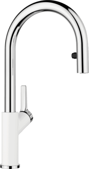 Brushed stainless steel kitchen tap with modern design, ideal for contemporary bathrooms and kitchens in South Africa.