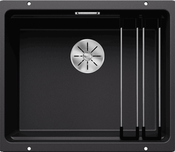 BL00525887.png Stainless steel kitchen sink with built-in drain and faucet, modern design for South African homes.