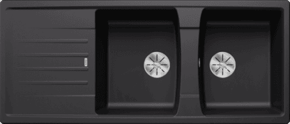 Stainless steel double kitchen sink with drainer, modern design, durable and functional for South African kitchens.