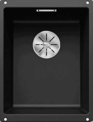 Stainless steel kitchen sink with drainboard, modern design, durable and easy to clean.