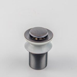 Stainless steel bathroom sink drain stopper with silicone seal, modern bathroom accessories for basins and sinks.
