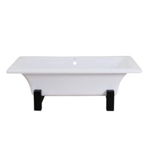 Elegant freestanding white bathtub with modern design, perfect for luxury bathrooms and relaxation.