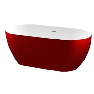 Sleek red and white modern freestanding bathtub for stylish bathroom decor in South Africa.