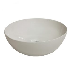 Sleek white ceramic bathroom basin, modern oval design, perfect for contemporary bathrooms and vanity setups. High-quality and durable for everyday use.