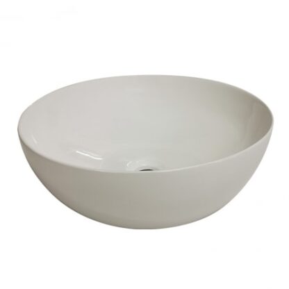 Sleek white ceramic bathroom basin, modern oval design, perfect for contemporary bathrooms and vanity setups. High-quality and durable for everyday use.