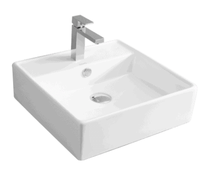 Sleek white bathroom sink with modern chrome faucet, ideal for contemporary bathroom designs in South Africa. Perfect for upgrading your bathroom aesthetic.