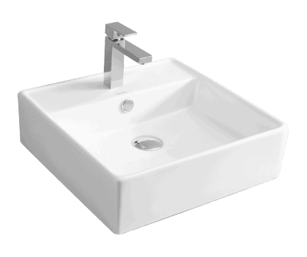 E0000264.png Sleek white bathroom sink with modern chrome faucet, ideal for contemporary bathroom designs in South Africa. Perfect for upgrading your bathroom aesthetic.