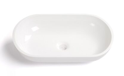 Bathroom sink basin, modern oval ceramic washbasin for bathroom vanity, sleek white design, durable and easy to clean. Perfect for contemporary bathroom installations.