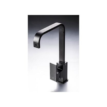 Sleek black kitchen or bathroom sink tap with modern design and high-quality finish, ideal for contemporary bathroom renovations and upgrades in South Africa.