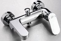 Contemporary chrome bathroom mixer tap for modern bathroom sinks and vanities.
