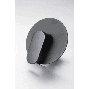 Sleek modern black and grey bathroom shower mixer valve for stylish bathroom remodeling.