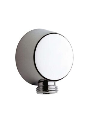 Polished chrome shower head or bathroom fixture.